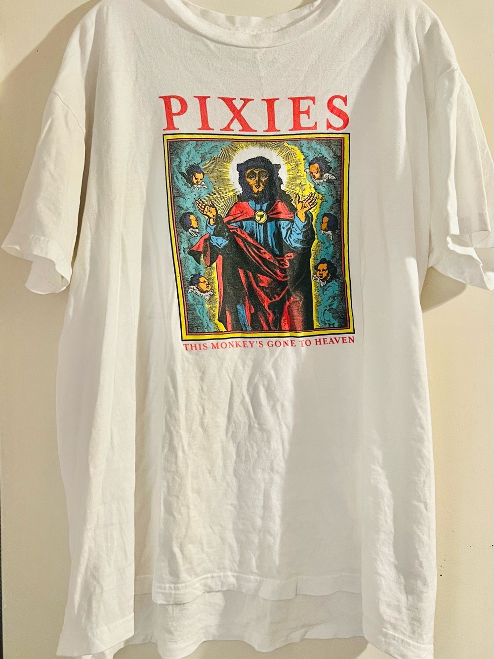 The Pixies White Graphic Pixies Band Tee with Multicolor Print 2XL